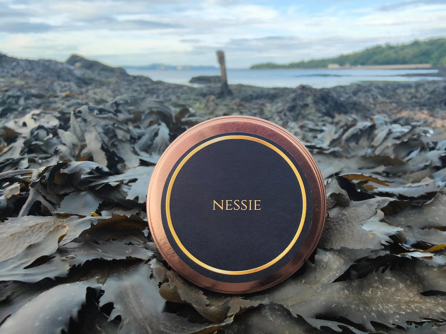 Nessie Loch Ness inspired candle with marine fragrance