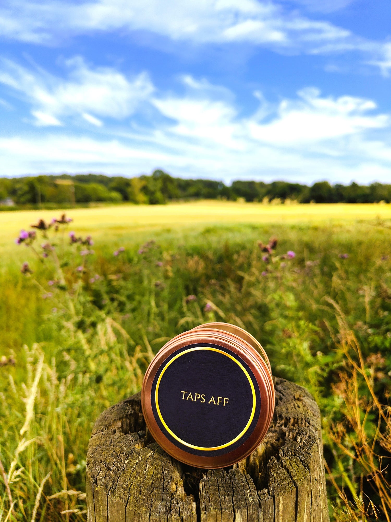 Taps Aff Scottish candle in Rose Gold Tin
